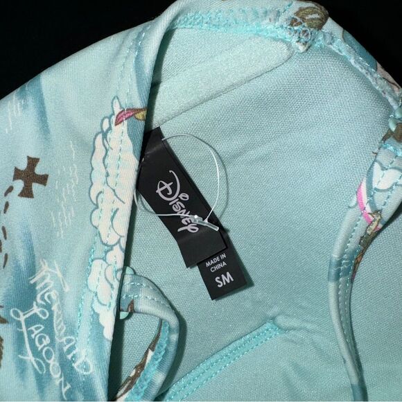 Disney Mermaid Lagoon Swimsuit Blue Peter Pan One Piece Retro - Picture 6 of 8